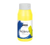 KREUL 17026-Solo Goya Tritón acrílica limón, Frasco 750 ml, Secado rápido y Mate, Pintura al Agua, Calidad de Estudio, versátil, Buena cubrición, Lemon, 750
