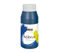 KREUL 17037 - Solo Goya Triton Pintura acrílica Azul cerúleo, Bote 750 ml, Secado rápido y Mate, Pintura al Agua, Calidad de Estudio, versátil, Buen Poder cubriente