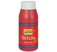 KREUL 17305 - Solo Goya Triton S pintura acrílica carmín, frasco 750 ml, secado rápido con efecto brillo, pintura al agua, calidad estudio, versátil, buen poder cubriente