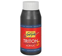 KREUL 17312 - Solo Goya Triton S pintura acrílica negra, bote 750 ml, secado rápido con efecto brillo, pintura al agua, calidad de estudio, uso versátil