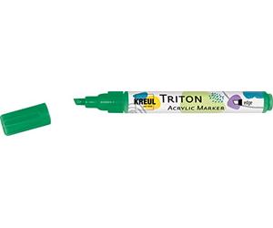 KREUL 17806 - Triton acrylic marker edge, permanent green, chisel tip, line width approx. 1 to 4 mm, water-based, acrylic marker for designing paper, wood, stone and much more