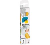 KREUL 17893 - Triton Acrylic Marker Edge, Set of 2, Silver and Gold, Water-Based, Semi-Matte Drying, Acrylic Painting Pens for Designing Paper, Wood, Stone and Much More