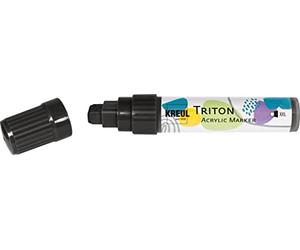 KREUL 17909 - Triton Acrylic Marker XXL, Black, Line Width Approx. 15 mm, Water-Based, Semi-Matt Drying, Acrylic Paint Pen for Designing Paper, Wood, Stone and Much More