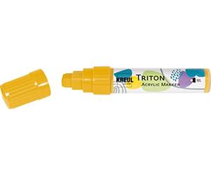 KREUL 17930 - Triton Acrylic Marker XXL, Gold, Line Width Approx. 15 mm, Water-Based, Semi-Matte Drying, Acrylic Paint Pen for Designing Paper, Wood, Stone and Much More