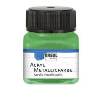 Kreul, 20 ml Glass in Green, Glamorous Acrylic Paint with Metallic Effect Water-Based, Creamy Opaque, Quick Drying and Waterproof