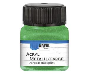 Kreul, 20 ml Glass in Green, Glamorous Acrylic Paint with Metallic Effect Water-Based, Creamy Opaque, Quick Drying and Waterproof