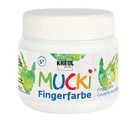 KREUL 23101 - Mucki pintura brillante para dedos, 150 ml en blanco, a base de agua, sin parabenos, sin gluten, sin lactosa y vegana, lavable