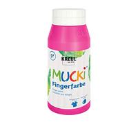 KREUL 23206 - Mucki pintura brillante para dedos, 750 ml en rosa, a base de agua, sin parabenos, sin gluten, sin lactosa y vegana, lavable