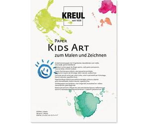 KREUL 27501 - Papel Kids Art para pintar y dibujar, DIN A4, 20 hojas, papel de artista para niños, blanco natural, superficie lisa, apto para pinturas de dedos