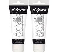 KREUL 28301 - El Greco Pintura acrílica Tubo de 75 ml Blanco titanio Pintura brillante rica en pigmentos Calidad de estudio Consistencia similar a la de la mantequilla para pintar al impasto
