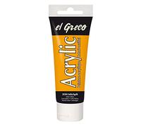 KREUL 28304 - El Greco Acrílico, tubo de 75 ml en amarillo indio, pintura acrílica brillante de alta pigmentación en calidad de estudio, pintable como mantequilla, para pintura de empaste