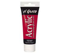 KREUL 28308 - El Greco Acrílico, Tubo de 75 ml en Rojo rubí, Pintura acrílica Brillante de Alta pigmentación en Calidad de Estudio, pintable como Mantequilla, para Pintura de empaste