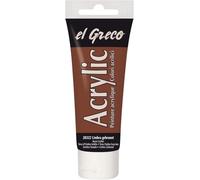 KREUL 28322 - El Greco Acrílico, Tubo de 75 ml en Burnt Umber, Pintura acrílica Brillante de Alta pigmentación en Calidad de Estudio, pintable como Mantequilla, para Pintura de empaste