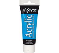 KREUL 28330 - El Greco Acrílico, tubo de 75 ml en azul celeste, pintura acrílica brillante de alta pigmentación en calidad de estudio, pintable como mantequilla, para pintura de empaste