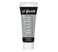 KREUL 28340 - El Greco Acrílico, tubo de 75 ml en gris oscuro, pintura acrílica brillante de alta pigmentación, de calidad de estudio, pintable como la mantequilla, para pintura de empaste