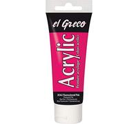 KREUL 28362 - El Greco Acrílico, tubo de 75 ml en rosa fluorescente, pintura acrílica brillante de alta pigmentación en calidad de estudio, pintable como mantequilla, para pintura de empaste