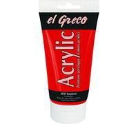 KREUL 28507-El Greco, Tubo de 150 ml en Rojo carmín, acrílica Brillante de Alta pigmentación en Calidad de Estudio, pintable como Mantequilla, para Pintura empastada, Crimson, 150