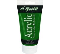 KREUL 28517 - El Greco Acrílico, tubo de 150 ml en verde hoja, pintura acrílica brillante de alta pigmentación en calidad de estudio, pintable como mantequilla, para pintura de empaste
