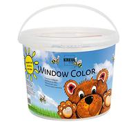 KREUL 40151 - Window Color Power Pack Oso, 8 x 125 ml pintura para ventanas, in ontorno negro, para niños creativos, 2 láminas diferentes, boquilla fina y plantillas