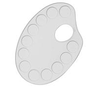 KREUL 4190-Paleta mezcladora, Aprox. 18,5 x 12,5 cm, Aluminio Lacado en Blanco, Oval con 12 hendiduras y Orificio de Agarre, para Pintura acrílica Acuarelas, Metal, White, One Size