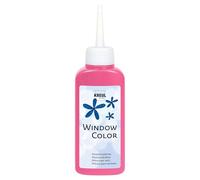 KREUL 42784 - Window Colour Luminous rosa 80 ml, pintura al agua para ventanas, con superficie texturizada, para cristales, espejos, azulejos y otras superficies lisas