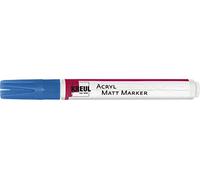KREUL 46237 - Rotulador acrílico mate medio, con punta redonda de aprox. 2-4 mm, azul, mate, pintura acrílica permanente a base de agua, para acentos delicados