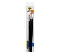 Kreul 47330 - Solo Goya Artist Brush Set Goldhair Synthetics, 3 pinceles planos de tamaño 4, 8 y 16 y un pincel redondo de tamaño 10, para pintura profesional al óleo