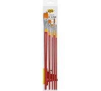KREUL 47370-Solo Goya Artist Brush Set Goldhair Synthetics, 3 Planos 6, 12 y 18 y 2 Pinceles Redondos tamaños 8 y 16, para Estudiantes y Principiantes, Piel sintética, Multicolor, One size
