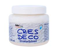 KREUL 49553-Cres Deco, Blanco, Nieve Texturizada al Agua, para Superficies como Terracota, cerámica, Piedra, cartón y Lienzo, Color White, 500 ml (49553)