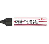 KREUL 49801 - Pluster and Liner Pen White, 30 ml, Plastic Paint for Decoration and Decoration, for Decorative Effects by Pasting in The Oven, with Iron or Hair Dryer