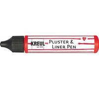 KREUL 49807 - Pluster and Liner Pen Strawberry, 29 ml, Pluster Paint for Decorating and Decorating, for Decorative Effects by Blowing in The Oven, with Iron or Hair Dryer