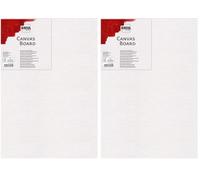 KREUL 601318 - Tabla de lienzo, aprox. 13 x 18 cm, tabla de pintura para colores acrílicos y gouache, plastificada con lienzo, ideal para principiantes (Paquete de 2)