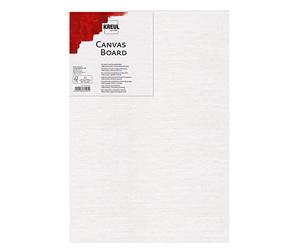 KREUL 601318 - Tabla de lienzo, aprox. 13 x 18 cm, tabla de pintura para colores acrílicos y gouache, plastificada con lienzo, ideal para principiantes