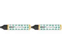 KREUL 629154 49847 Gold, Glitter Effect Paint in Handy 29 ml Pen, Labelling and Decorating Various Materials, Water-Based (Paquete de 2)