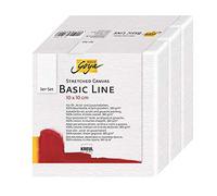 KREUL 631010 - Bastidor de líneas básicas Solo Goya 10 x 10 cm, Juego de 3, con Lienzo de algodón imprimado 4 Veces, Ideal para óleo, acrílico y Gouache