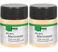 KREUL 643946 Acrylic matt, Creamy Opaque, Quick-Drying Water-Based Paint, Suitable for Many Different Surfaces, in 50 ml Glass, Beige (Paquete de 2)