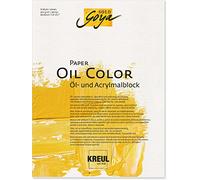 KREUL 68022-Solo Goya Papel Color, Bloc, Aprox, 300 g/m², 10 Hojas, sin ácido y Resistente al envejecimiento, Blanco Natural, para óleo y acrílico, Multicolor, 30 x 40 cm (68022)