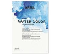 KREUL 69012-Papel Water Color, Bloc, DIN A3, 200 g/m, 10 Hojas, sin ácido y Resistente al envejecimiento, Blanco Natural, para Pintar con Acuarelas y témperas, Multicolor, One Size (69012)