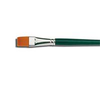 KREUL 721104-Pincel Universal Basic Synthetics, para Arte, Hobby, Uso Escolar y Profesional, Recortado con Pelo Fino de Nylon, Plano, tamaño 4, Color Green, 4 (721104)