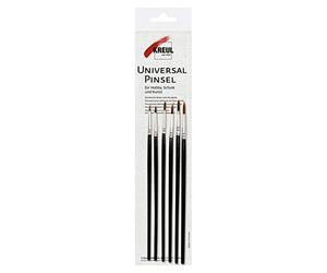 KREUL 723001 - Pinceles para pinturas de vidrio y porcelana, 6 piezas de pelo de poni sintético redondo en tamaños 00, 0, 1, 2, 3 y 4