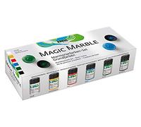 KREUL 73600 - Mármol mágico Juego de 6 botes de 20 ml de pintura para mármol Para efectos de mármol por inmersión en madera, vidrio, etc