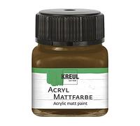 Kreul 75209 Acrylic Matt Paint Creamy Opaque Quick-Drying Water-Based for Many Different Surfaces in 20 ml Glass Dark Brown