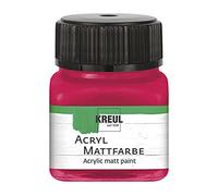 Kreul 75215 Acrylic Matt Paint Creamy Opaque Quick-Drying Water-Based for Many Different Surfaces in 20 ml Glass Carmine