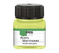 Kreul 75240 Acrylic Matt Paint Creamy Opaque Quick-Drying Water-Based for Many Different Surfaces in 20 ml Glass Lemon