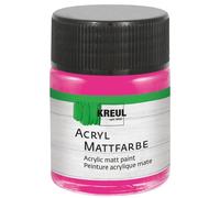 KREUL 75511-Pintura acrílica Mate, Rosa en Bote de 50 ml, Pintura al Agua cremosa, Opaca, de Secado rápido, Adecuada para Muchas Superficies Diferentes, Pink