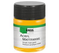 KREUL 75521-Pintura acrílica Mate, Amarillo Dorado en Bote de 50 ml, Pintura al Agua cremosa, Opaca, de Secado rápido, Adecuada para Muchas Superficies Diferentes, Golden Yellow, 50