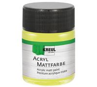 KREUL 75540 - Pintura acrílica mate, limón en bote de 50 ml, pintura al agua cremosa, opaca, de secado rápido, adecuada para muchas superficies diferentes