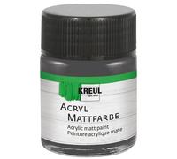 KREUL 75576-Pintura acrílica Mate, Gris Grafito en Bote de 50 ml, Pintura al Agua cremosa, Opaca, de Secado rápido, Adecuada para Muchas Superficies Diferentes, Graphite Gray