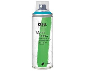 KREUL 76322 - Spray de color turquesa, 200 ml, pintura clásica mate en spray al agua altamente pigmentada y resistente al agua para interiores y exteriores