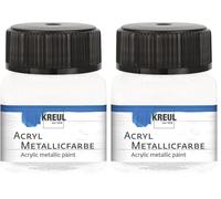 KREUL 77279 - Pintura acrílica metalizada, bote de 20 ml en blanco nácar, glamurosa pintura acrílica al agua con efecto metalizado, de cobertura cremosa, secado rápido y resistente al agua